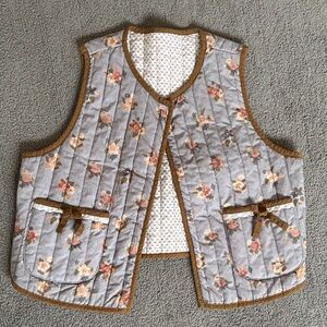 Floral Quilted Kids Vest